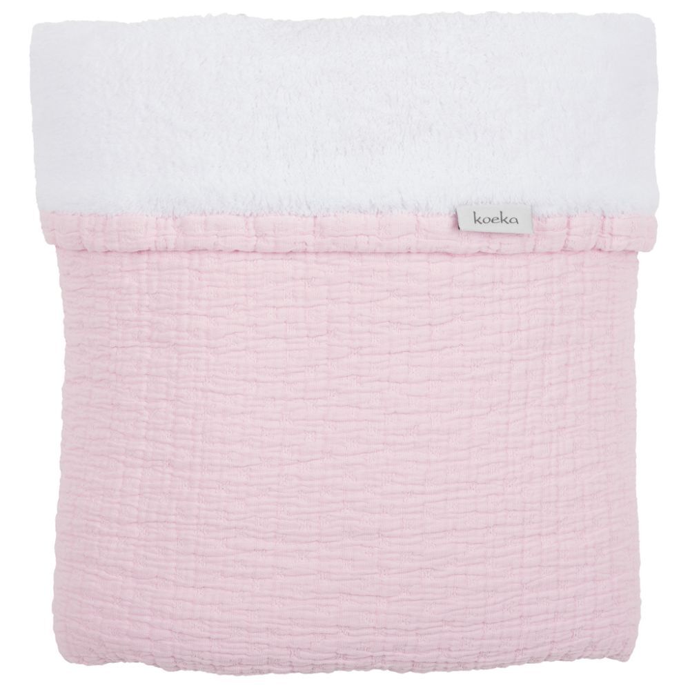 Koeka - Deken Elba teddy - Water Pink/White