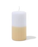HEMA Bougie Cylindrique Nervurée Ø 7 X 13 Cm Blanc-jaune Clair (jaune pâle)