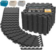 Ediesi Sports Vloeren Vloerbeschermingsmat Fitness Puzzelmatvloer Zwembadbeschermingsmat Homegym Tatami Rubberen Mat Gymmat (18 Eenheden / 30x30x1 cm/Zwart)