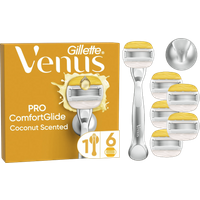 Venus Gillette Venus Pro ComfortGlide Coconut Scheermesjes Voor Vrouwen - Handvat + 6 Scheermesjes + Douchehouder