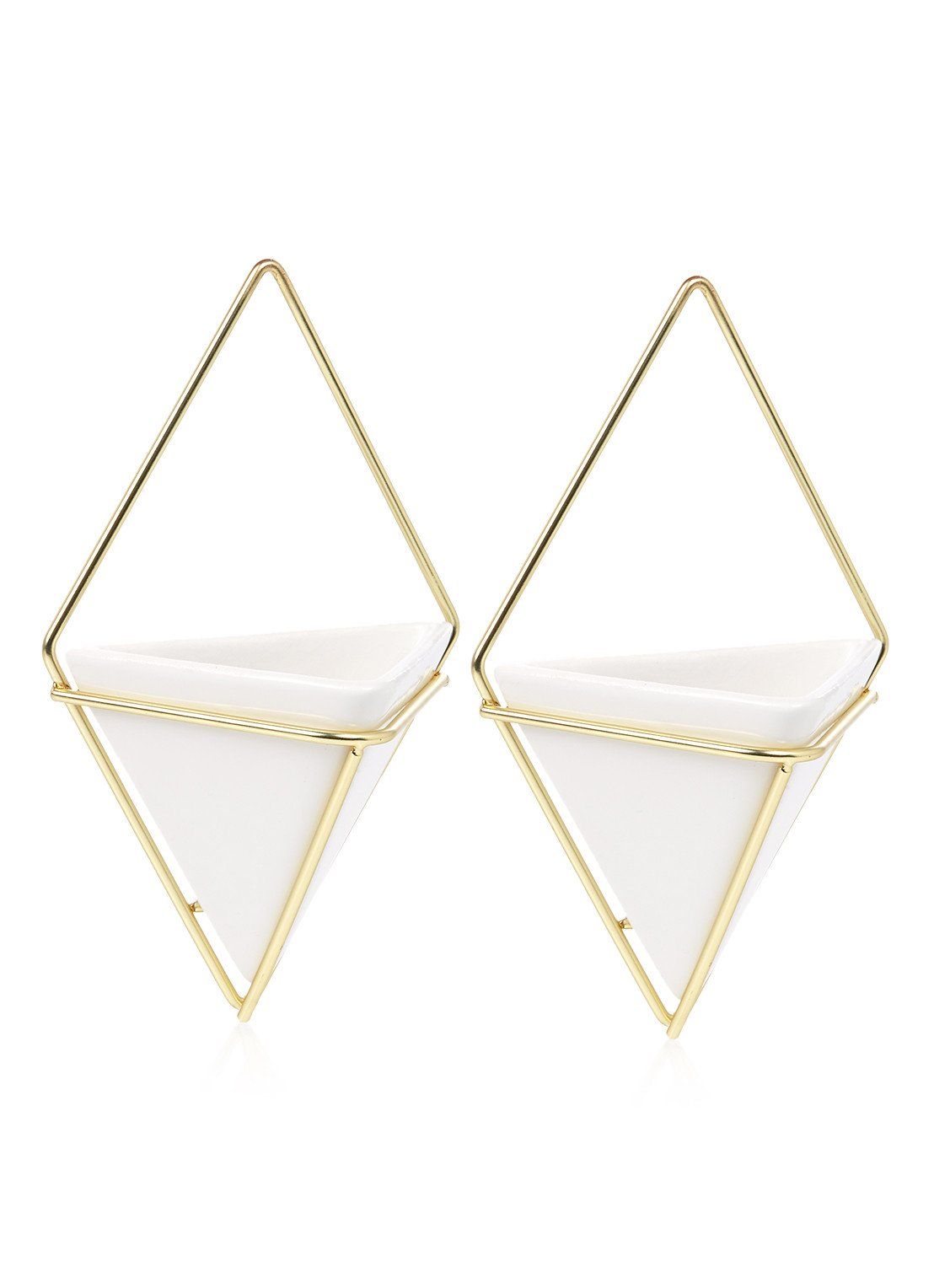 Umbra Vaas Wandvaas - Trigg small - set van 2 - wit messing | goud