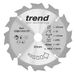 Trend Wood CSB/16512T Accu-cirkelzaagblad, diameter 165 mm, 20 mm boring, 12 tanden, 1,5 mm snijvoeg, +25° haak, TCT, grof oppervlak
