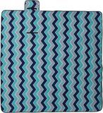 vidaXL Picknickkleed - opvouwbaar - golven - 200x200 cm - fluweel - blauw