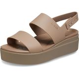 Crocs Brooklyn Lage Wedge Sandalen Bruin Imitatieleer Dames 34/35 EU