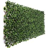 Brigros - Kunstheg van wilgenranken, 120 x 30 cm, met decoratieve bladeren, kunstheg voor buiten, ondoorzichtig, ideaal voor balkons en tuinen