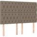 Tête de lit taupe 160x7x118/128 cm tissu