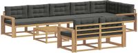 vidaXL - Hoek loungeset - 8 zitplekken - Polyester - Wit en antracietkleurig