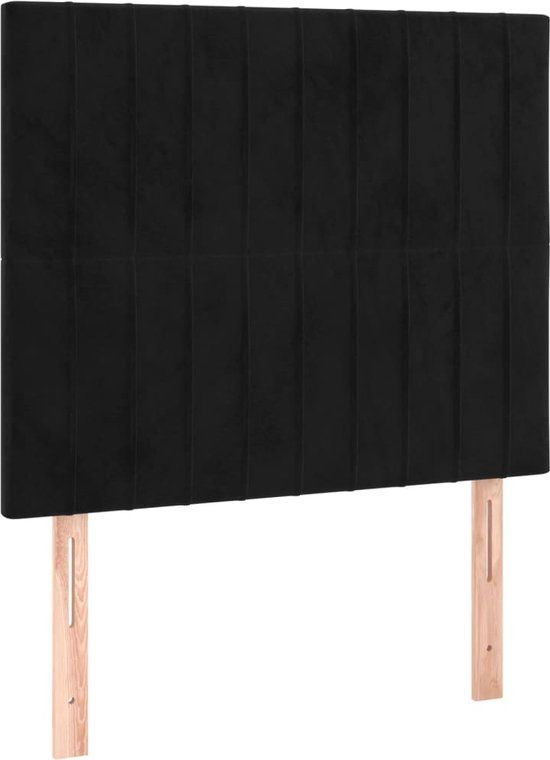 vidaXL Hoofdbord Zwart Fluweel 80x5x118/128 cm
