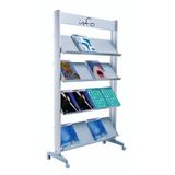 Paperflow Porte-brochures mobile - aluminium