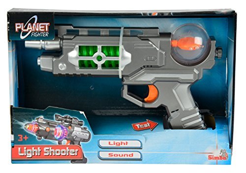 simba 108046571 - Planet Fighter Light Shooter pistool, 3-voudig gesorteerd