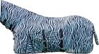 HKM Zebra Horse Fly Rug with Neck Cover Aqua/Black L