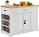VEVOR Keukeneiland Trolley Opbergkast Serveerwagen Ladeplanken 117.3 x 56.3 x 91 cm
