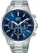 Lorus Heren Chronograaf Horloge met Stalen Band - Zilverkleurig/Blauw