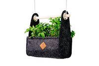EQUA Home Swing zwarte tuinpan, handgemaakt, zwart, 27 cm x 17 cm x 14 cm