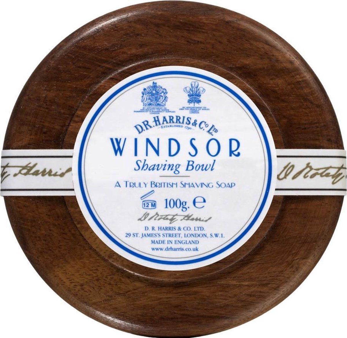 D.R. Harris Windsor scheerzeep in houten kom 100gr