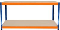 MonsterShop S-rax werkbank 2 schappen - blauw/oranje - 180x60x90cm - 300kg per