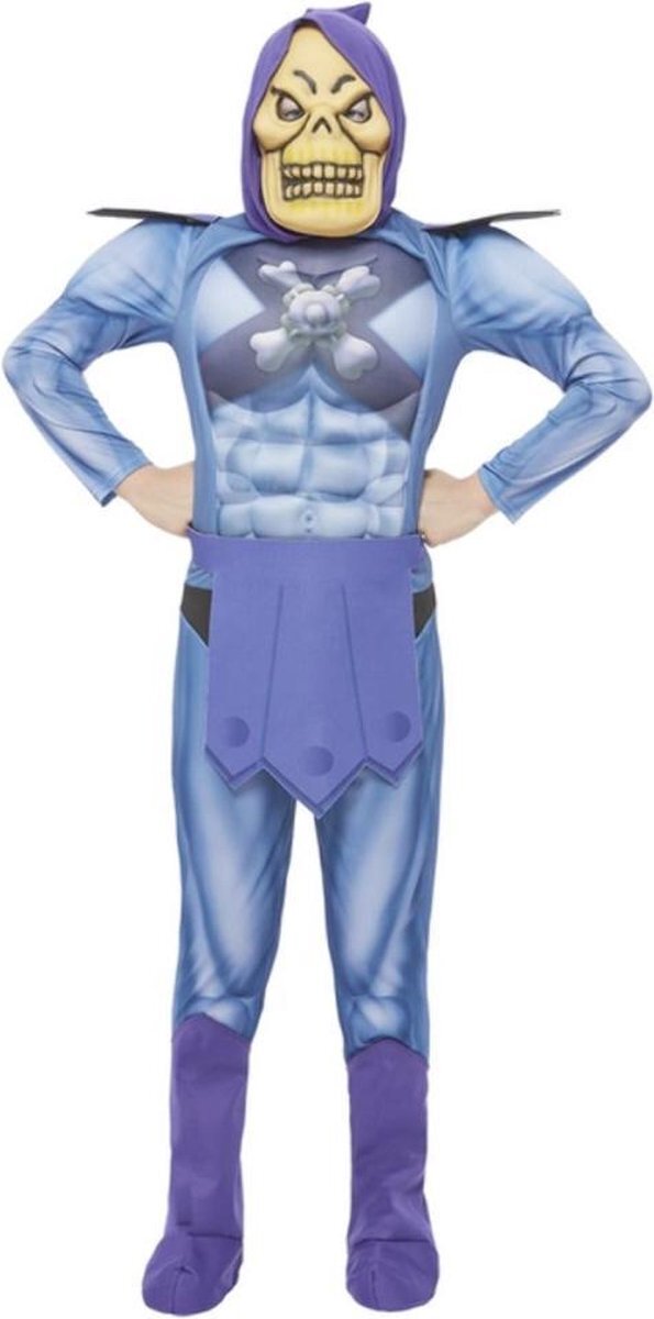 Smiffys Kinder Kostuum -Kids tm 6 jaar- Kids He-Man Skeletor Blauw