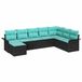 vidaXL Ensemble de banc de jardin 8 pièces noir polyrotin