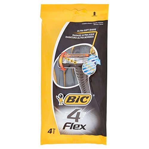 BIC 4 Flex Wegraeerset voor mannen, 4 mesjes, voor de gevoelige huid, 8 stuks