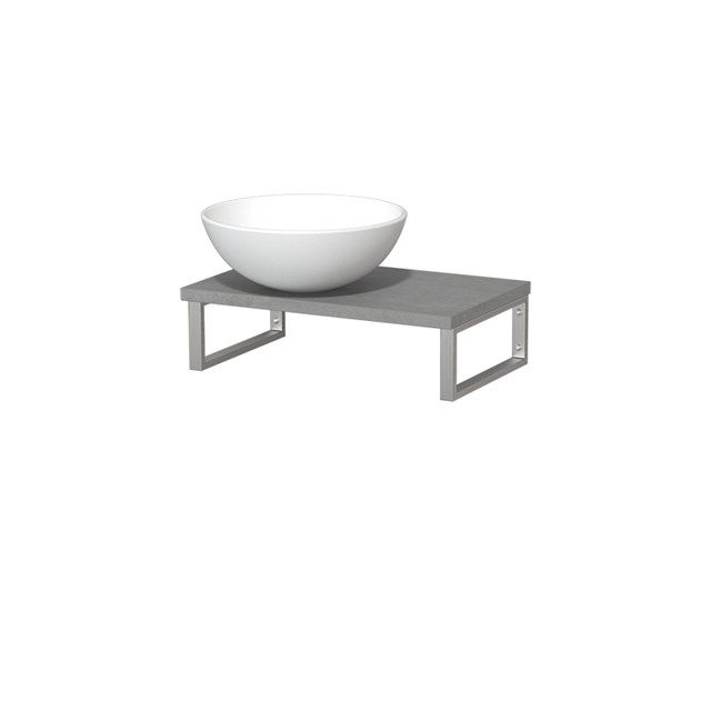 Maxaro Toiletmeubel met Waskom Keramiek Modulo Lichtgrijs Beton 41 cm Wandbeugels RVS