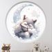 Autocollants Trompe L'Oeil Arche Ronde Enfants - Raton Laveur Sur La Lune - Diamètre 70 cm