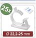 Quadrios 24CA449 Bevestigingssokkel Zelfklevend 22.2-25mm Wit 25 stuks