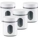 Zeller Voorraadpot - 4x - 600 ml - wit - met venster - luchtdicht - voedsel bus