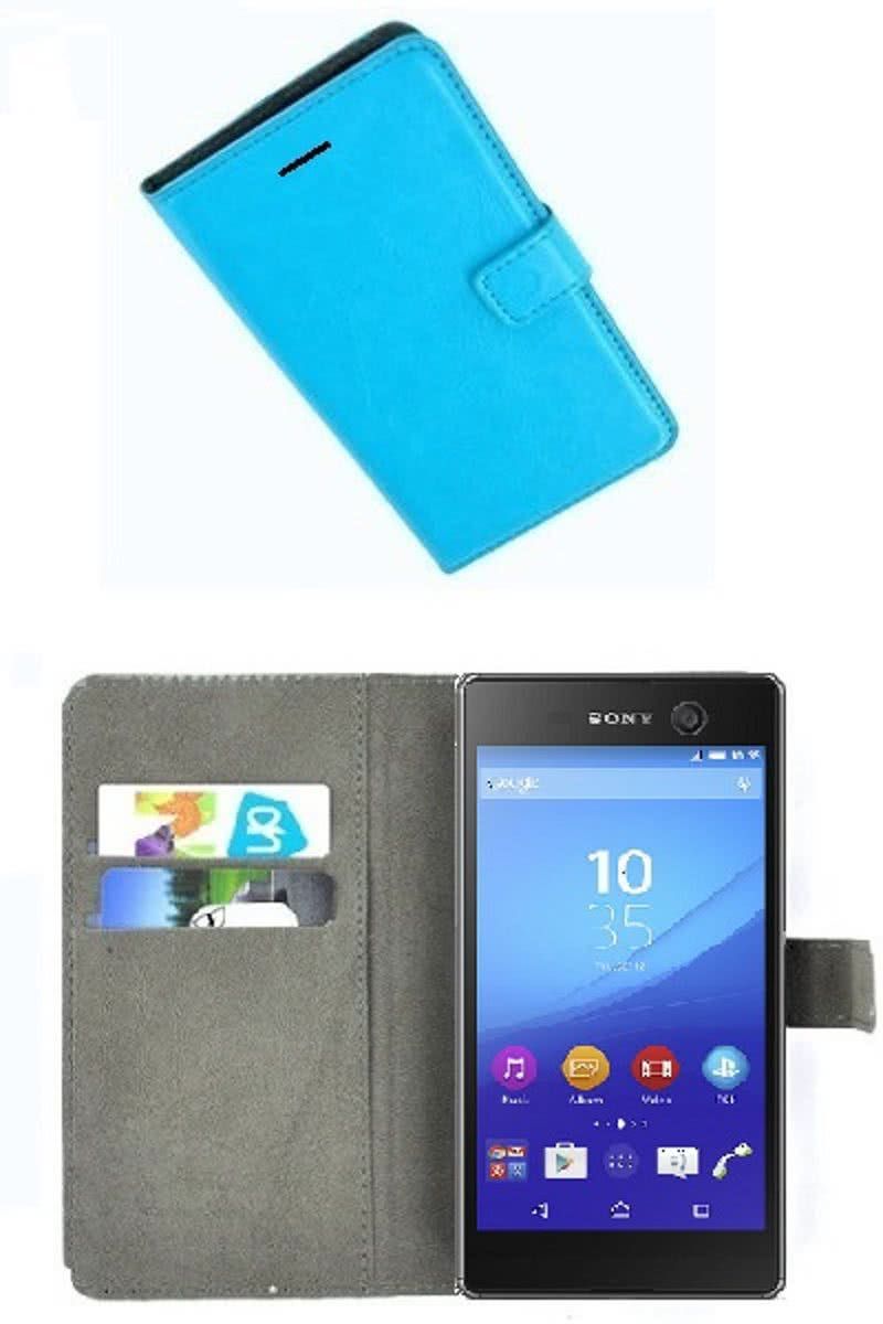 pearlycase Sony Xperia M5 smartphone hoesje wallet book style case turquoise