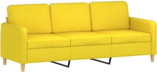 vidaXL Driezitsbank 180 cm stof lichtgeel