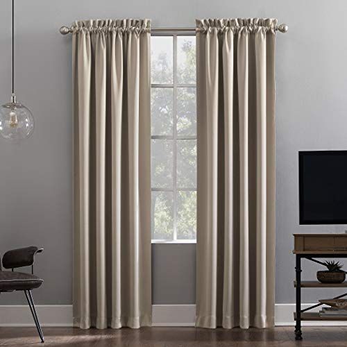 Sun Zero Oslo Theater Grade Extreme Blackout Curtain Panel - 52" x 95" - Stone