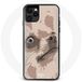 Maniacase Etui voor Iphone 12 pro Chihuahua kleur licht koffie
