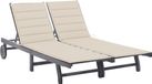 Maison Exclusive - Bain de soleil pour 2 personnes avec coussin, gris, acacia massif