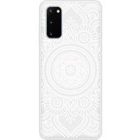 Samsung Galaxy S20 Mandala blanc Verstevigd hoesje met sublimatie bedrukking