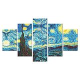 Moderne Lupia Modern schilderij 5 stuks Vogue hout 48 x 85 cm Sterrennacht