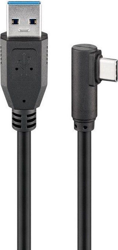 Goobay USB-A naar Haakse USB-C Kabel - 1m - Zwart - 10 stuks