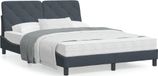 Prolenta Maison Exclusive - Lit avec matelas gris foncé 140 x 190 cm, velours