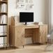 Maison Exclusive Bureau, ambachtelijk eikenhout, 142,5 x 50 x 75 cm, houtvezel