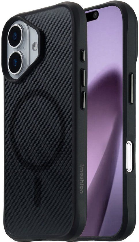 imoshion Hoesje - Geschikt voor Apple iPhone 17 - Hybrid Carbon Case geschikt voor MagSafe - Zwart