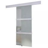 vidaXL Schuifdeur, glas en aluminium, 178 cm, zilverkleurig