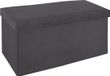 Atmosphera Poef/hocker/voetenbankje - opbergbox - donkergrijs - PO/MDF - 76 x 38 x 38 cm - opvouwbaar