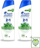 Head & Shoulders 2 x 2-en-1 Menthol Fresh Anti-Roos Shampoo - 300 ml
