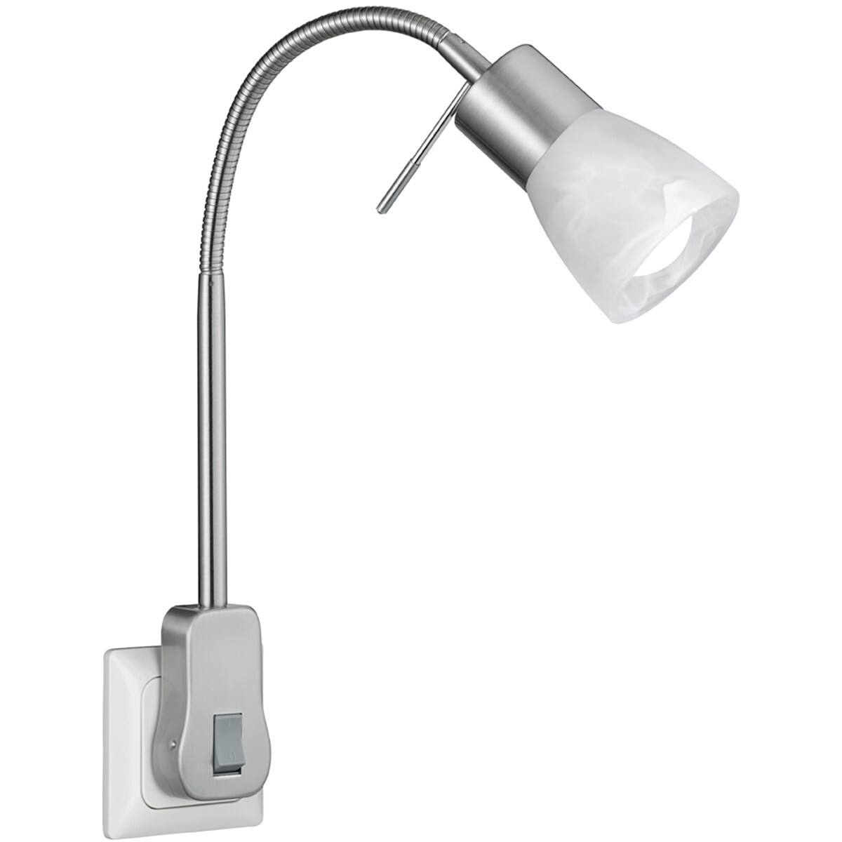 BES LED Stekkerlamp Lamp - Trion Levino - E14 Fitting - 6W - Warm Wit 3000K - Mat Nikkel - Aluminium