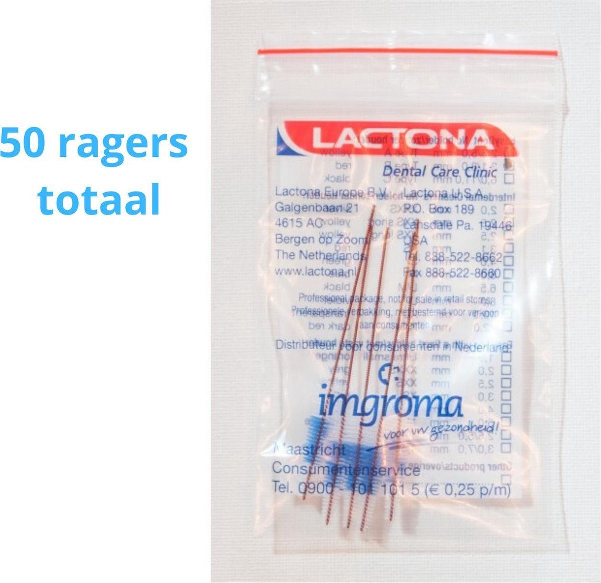 Lactona EasyDent Type B 3.1 - 8mm - Ragers - 10 gripzak x 5 stuks