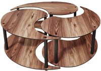 Merkloos Asir - Salontafelset - Walnoot - 70 x 70 x 38 cm