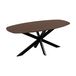 QUVIO Eettafel Sofia - Deens ovaal - 160x90 cm - Stalen kruispoot - FSC®-gecertificeerd mangohout - Bruin