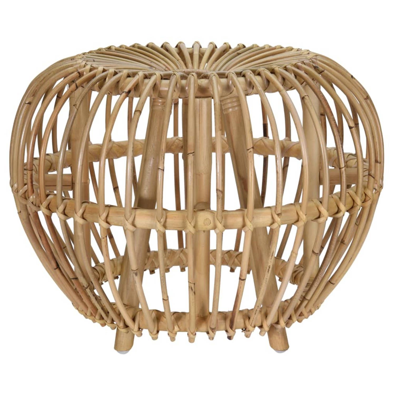 Home & Styling Kruk Brussel Kubu Rattan Natuurlijk - Bruin
