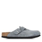 Birkenstock Boston Suede Leather Unisex Dames Slippers Blauw Maat 40