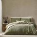 Yard Malton Stripe 100% Katoen Dekbedovertrek - Forest Green - Tweepersoons