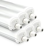 HOFTRONIC S Series - 6x LED TL Armatuur 150cm IP65 Waterdicht 32W 5120lm 6500K Daglicht Wit Koppelbaar