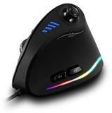 Merkloos Logitech Verticale muis met kabel - Ergonomisch - 10000 DPI - 11 toetsen - Gaming muis - Zwart